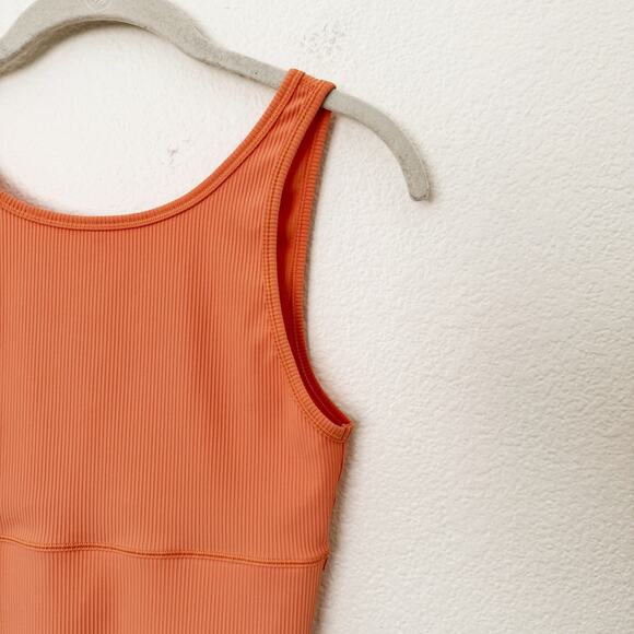 [Lululemon] Golden Apricot Power Pivot Ribbed Cropped Tank Top Reversible Size 4 - Picture 7 of 11
